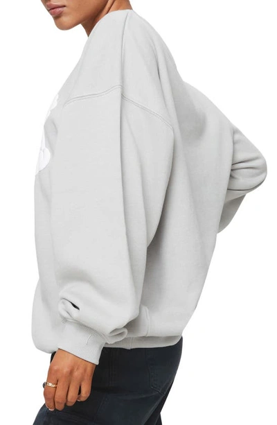 Shop Princess Polly Logo Graphic Sweatshirt In Grey/ White