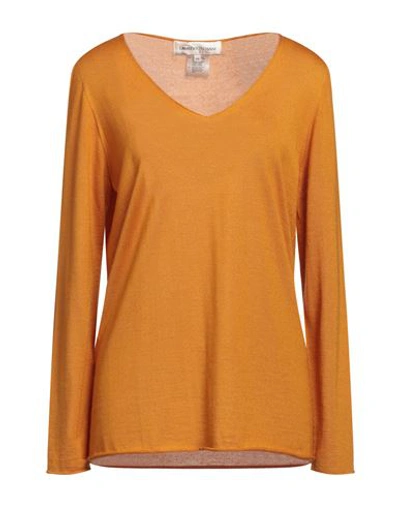 Shop Lamberto Losani Woman Sweater Ocher Size 12 Cashmere, Silk In Yellow