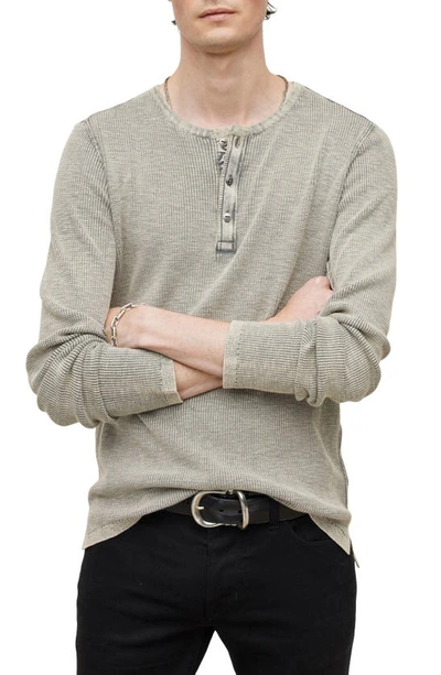John Varvatos Memphis Waffle Henley In Grey Hthr