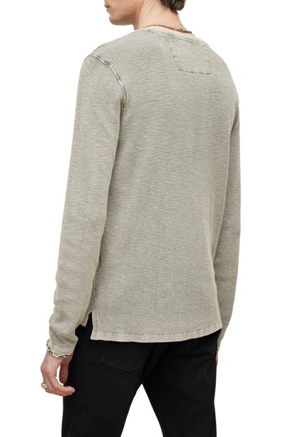 Shop John Varvatos Memphis Waffle Long Sleeve Henley In Grey Hthr