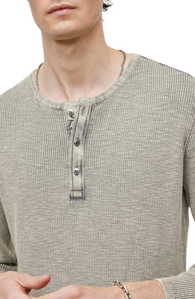 Shop John Varvatos Memphis Waffle Long Sleeve Henley In Grey Hthr