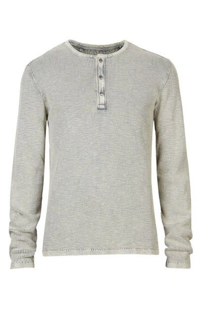 Shop John Varvatos Memphis Waffle Long Sleeve Henley In Grey Hthr