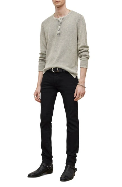 John Varvatos Memphis Waffle Henley In Grey Hthr