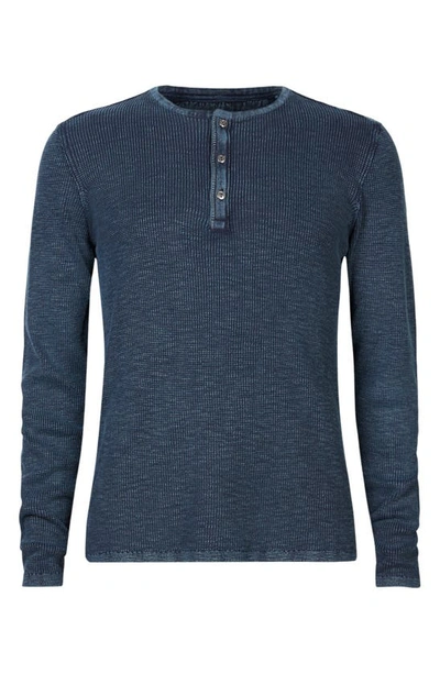 John Varvatos Memphis Waffle Henley In Navy