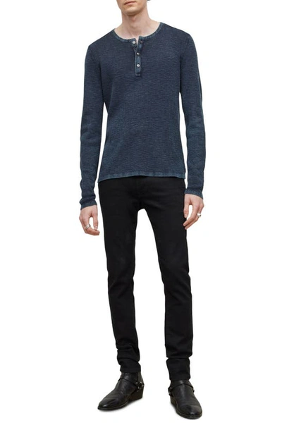 John Varvatos Memphis Waffle Henley In Navy