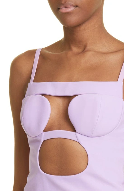 Nensi Dojaka Cutout Padded Corset Top In Lavendula