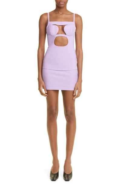 Nensi Dojaka Cutout Padded Corset Top In Lavendula