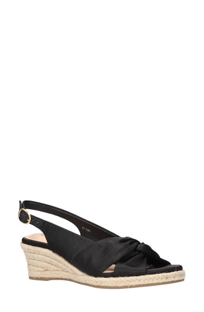 Shop Bella Vita Kimora Espadrille Wedge Sandal In Black Silk