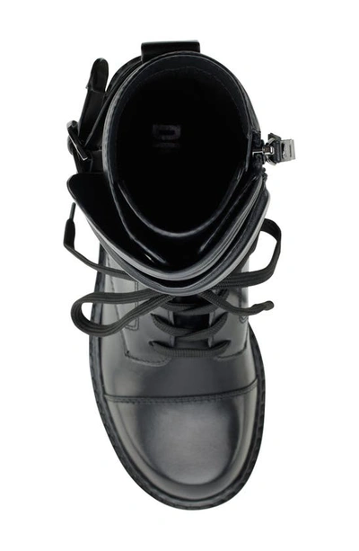 Dkny Basia Faux Fur Lined Combat Boot In Black