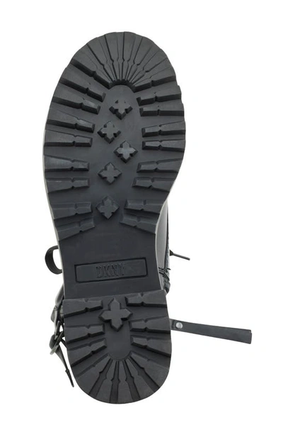 Dkny Basia Faux Fur Lined Combat Boot In Black