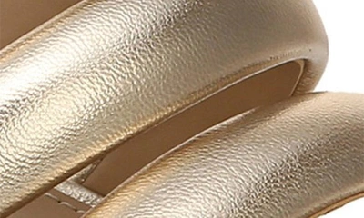 Shop Sam Edelman Yuki Platform Wedge Sandal In Gold Leaf