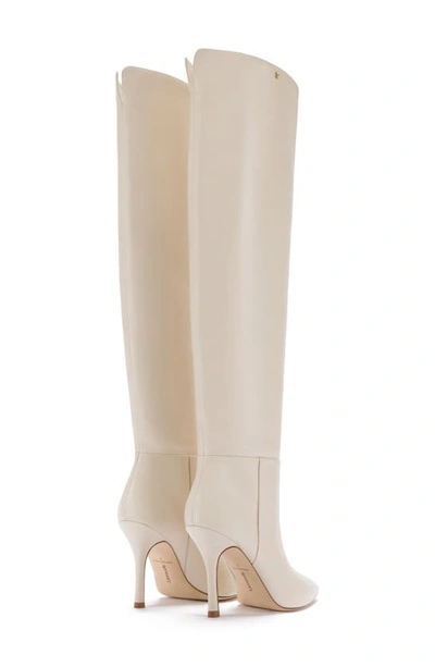 Shop Larroude Kate Pointed Toe Boot In Ivory