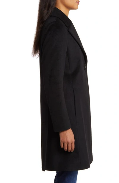 Shop Via Spiga Walker Single Breasted Wool Blend Coat In Black