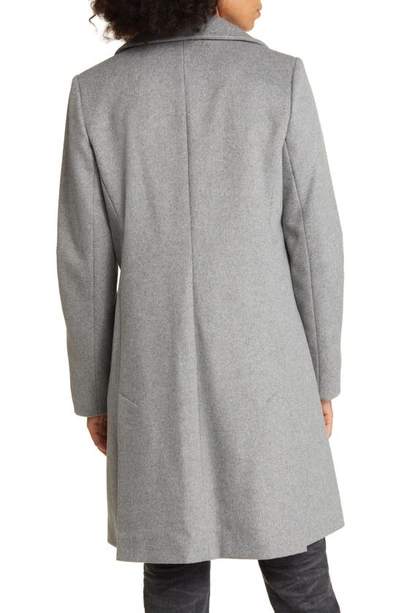 Shop Via Spiga Walker Single Breasted Wool Blend Coat In Light Grey