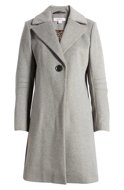 Shop Via Spiga Walker Single Breasted Wool Blend Coat In Light Grey