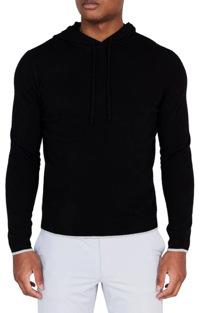 Shop Redvanly Quincy Cashmere Golf Hoodie In Tuxedo
