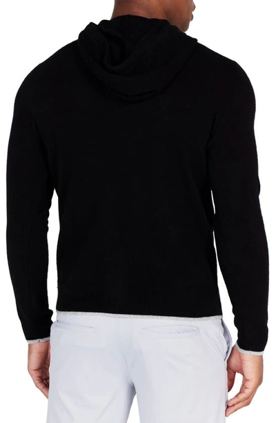 Shop Redvanly Quincy Cashmere Golf Hoodie In Tuxedo