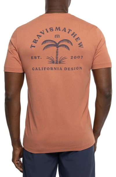 Travismathew Shock And Awe Cotton Graphic Tee In Copper