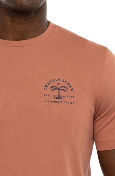 Travismathew Shock And Awe Cotton Graphic Tee In Copper