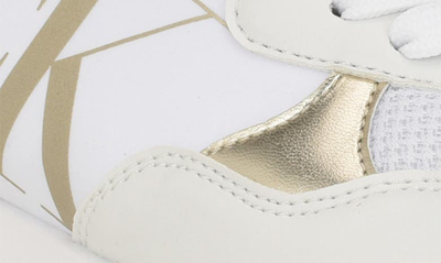 Shop Calvin Klein Magalee Sneaker In White/gold