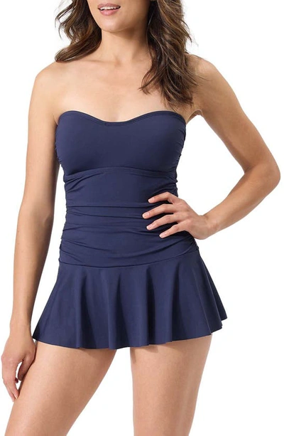 Shop Tommy Bahama Bandeau Swimsuit Dress In Mare Navy