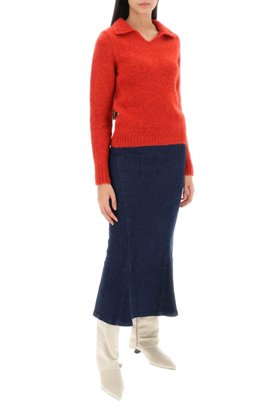 Paloma Wool High-waist Denim Midi Skirt