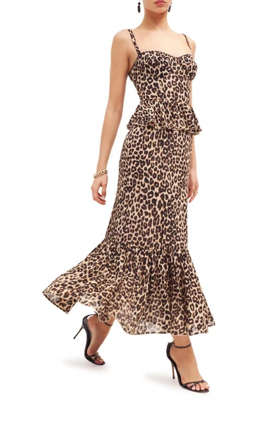 Shop Reformation Felda Animal Print Maxi Dress In Leopard