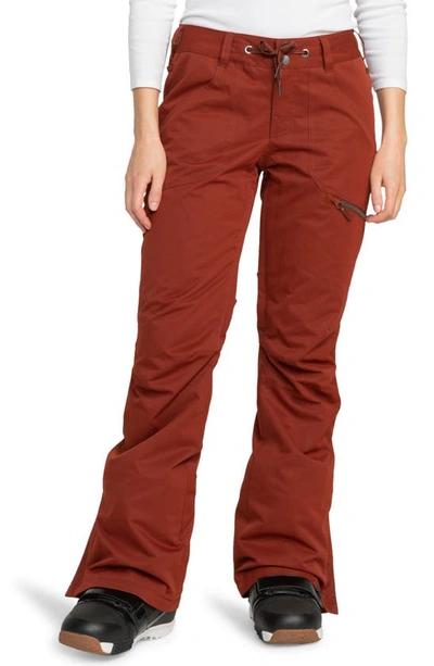 Shop Roxy Nadia Insulated Waterproof Snow Pants In Smoked Paprika