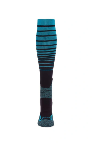 Shop Memoi Gradient Stripe Performance Compression Socks In Electric Blue