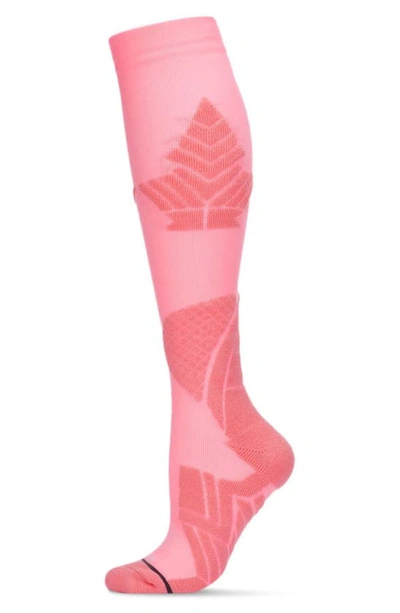 Shop Memoi Ultra Tech Performance Socks In Electric Pink