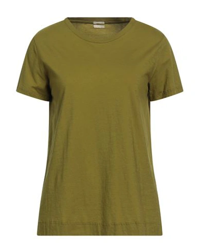 Shop Massimo Alba Woman T-shirt Military Green Size S Cotton