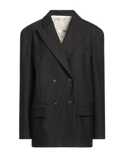Shop Tela Woman Blazer Black Size 6 Polyester, Virgin Wool, Elastane