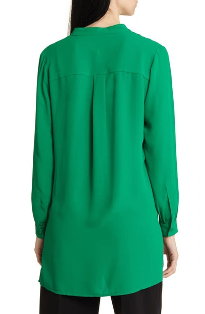 Shop Anne Klein Nehru Tunic Top In Emerald Mint