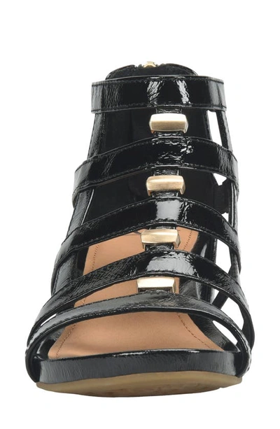Söfft Rio Ii Strappy Wedge Sandal In Black Patent