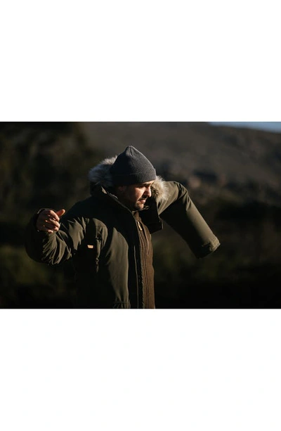 Fjall Raven Nuuk Lite Waterproof Parka With Faux Fur Trim In Laurel Green