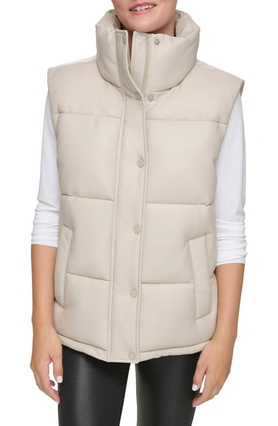 Shop Marc New York Faux Leather Puffer Vest In Twine