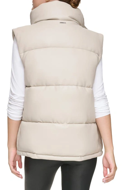 Shop Marc New York Faux Leather Puffer Vest In Twine