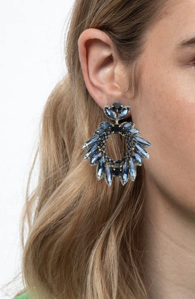 Shop Deepa Gurnani Zienna Crystal Drop Earrings In Sapphire
