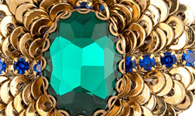 Shop Deepa Gurnani Julia Drop Earrings In Emerald