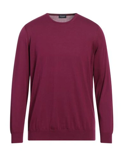 Shop Drumohr Man Sweater Garnet Size 40 Cotton In Red