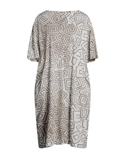 Shop Manila Grace Woman Midi Dress Dove Grey Size 12 Cotton