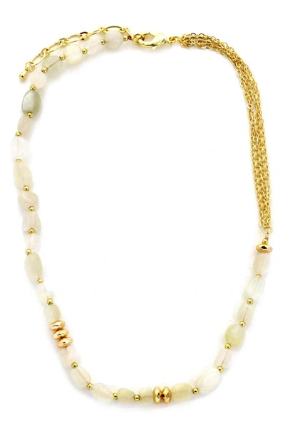 Shop Panacea Mixed Beads Necklace In White
