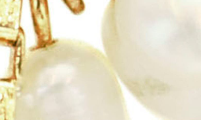Shop Panacea Freshwater Pearl Cluster Linear Drop Earrings In White