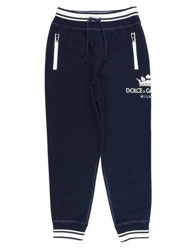 Shop Dolce & Gabbana Toddler Boy Pants Midnight Blue Size 6 Cotton, Polyester, Elastane