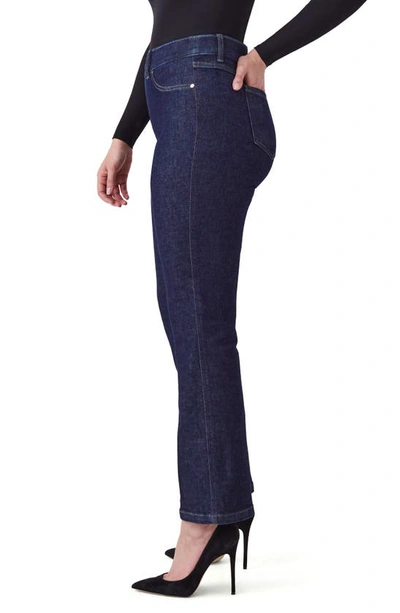 Shop Spanx Crop Kick Flare Pull-on Jeans In Raw Indigo Wash