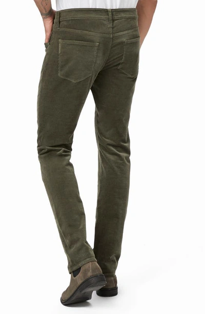 Paige Lennox Slim Fit Corduroy Pants In Deep Anchor In Forest Shadow