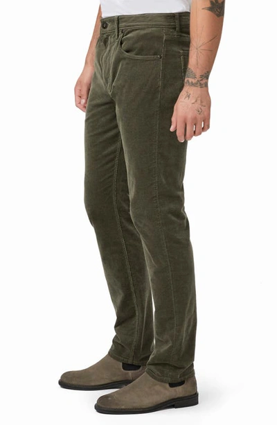 Shop Paige Lennox Slim Fit Corduroy Pants In Forest Shadow