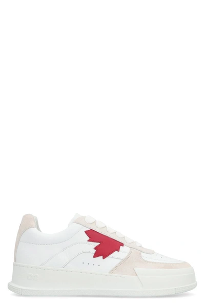 Shop Dsquared2 Canadian Leather Low-top Sneakers In White