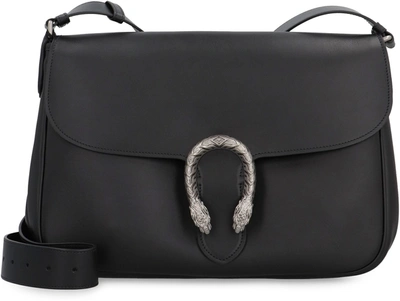 Shop Gucci Dionysus Leather Crossbody Bag In Black