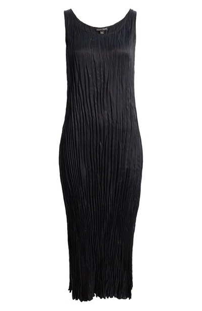Shop Eileen Fisher Scoop Neck Midi Dress In Black
